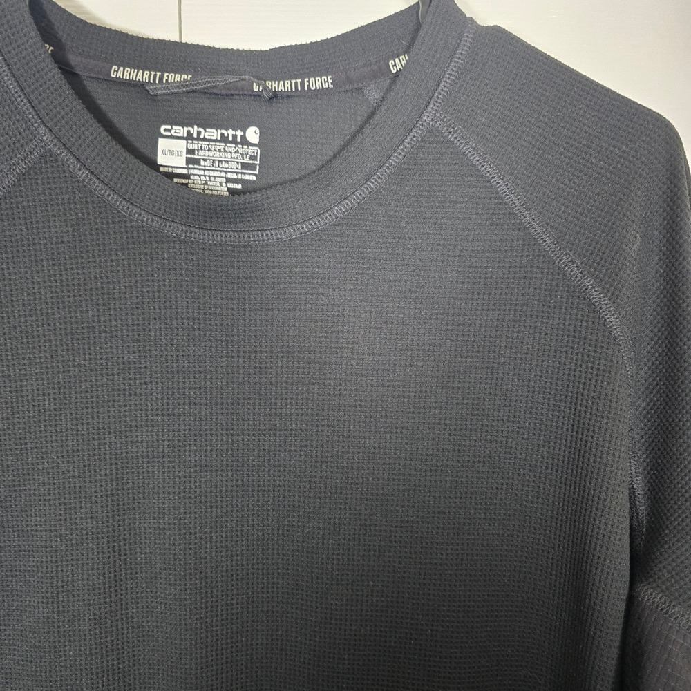 Carhartt Force Men's XL Black Waffle Knit Thermal Long Sleeve Base Layer Shirt